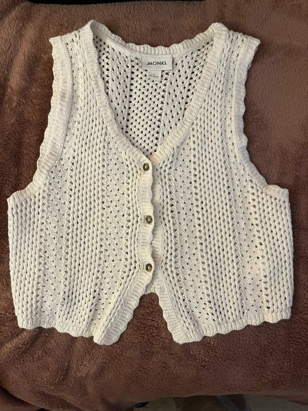 White Knit Vest Top Blouse - Monki